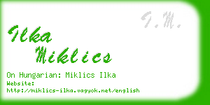 ilka miklics business card